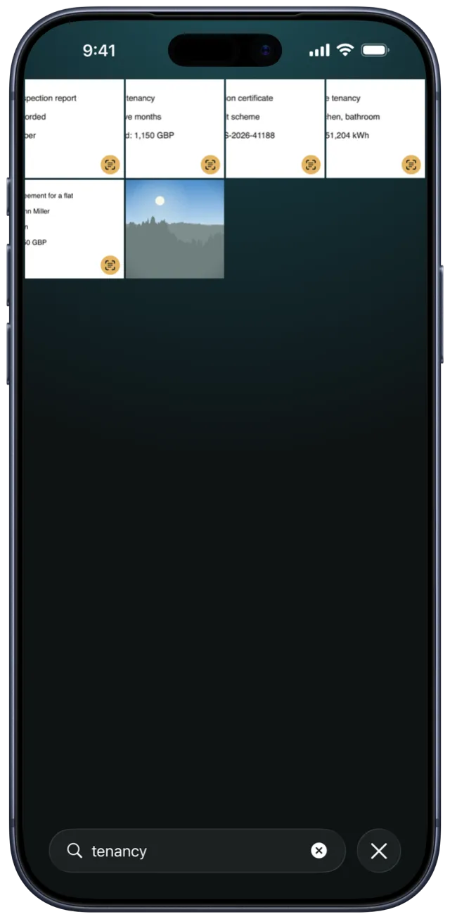 Search reads what is written inside your scans — SilentBox