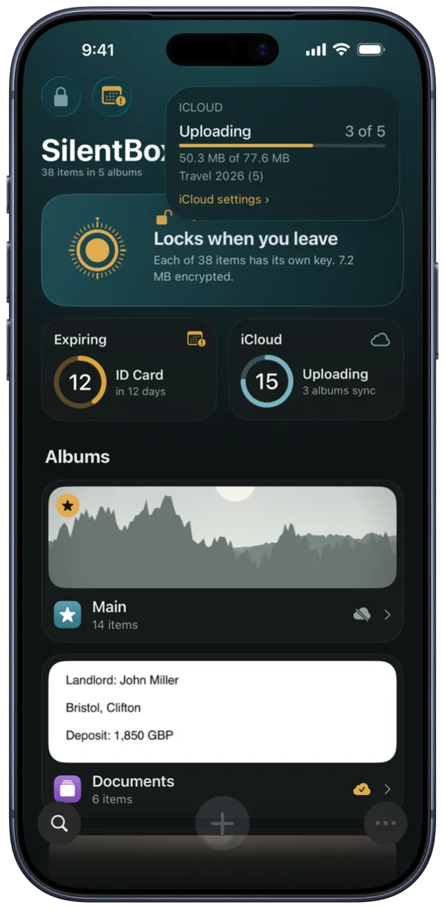 Sync with your own iCloud — and see what’s arrived — SilentBox