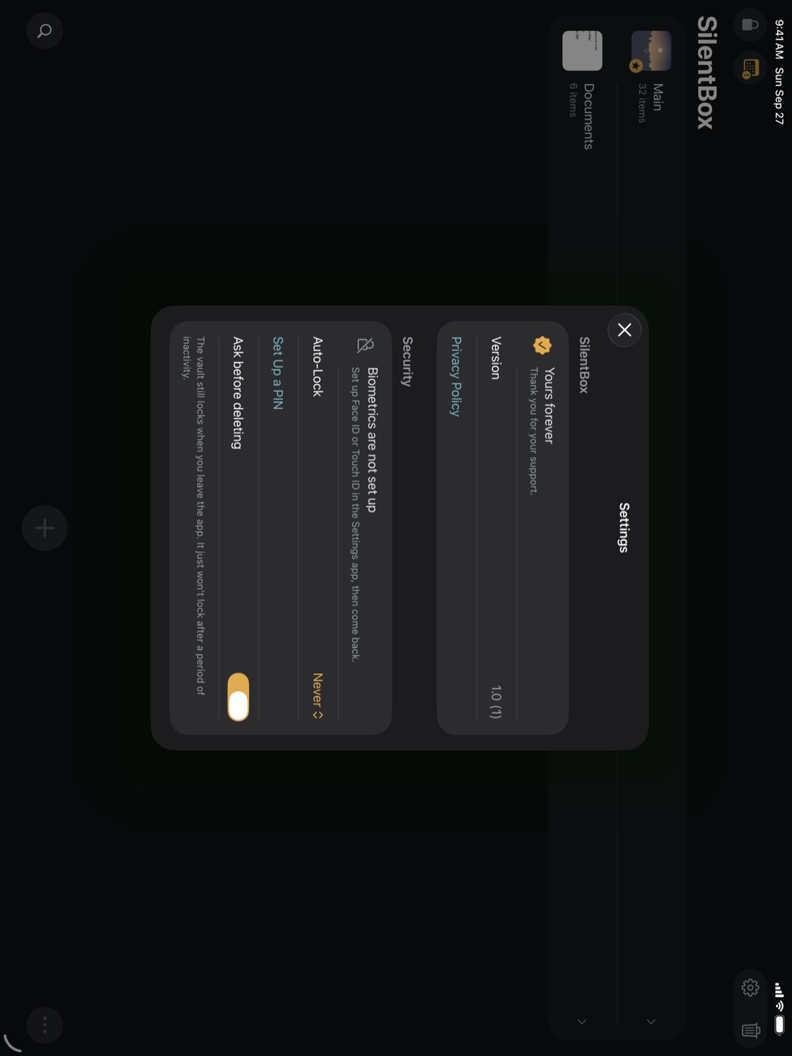 SilentBox on iPad